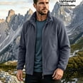thumbnail image 2 of Mens Windbreaker Windproof Long Sleeve Turndown Collar Solid Color Zipper Jacket with Pockets Casual Coat for Daily Leisure Outdoor Sport, 2 of 10