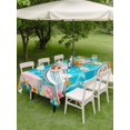 thumbnail image 4 of Outdoor Tablecloth with Umbrella Hole for Patio/Picnic/Party/Camping, Coastal Beach Waterproof Table Cloth Rectangle Table Cover Washable, Summer Tropical Plants Ocean Sea Waves Blue (60"x 120"), 4 of 9
