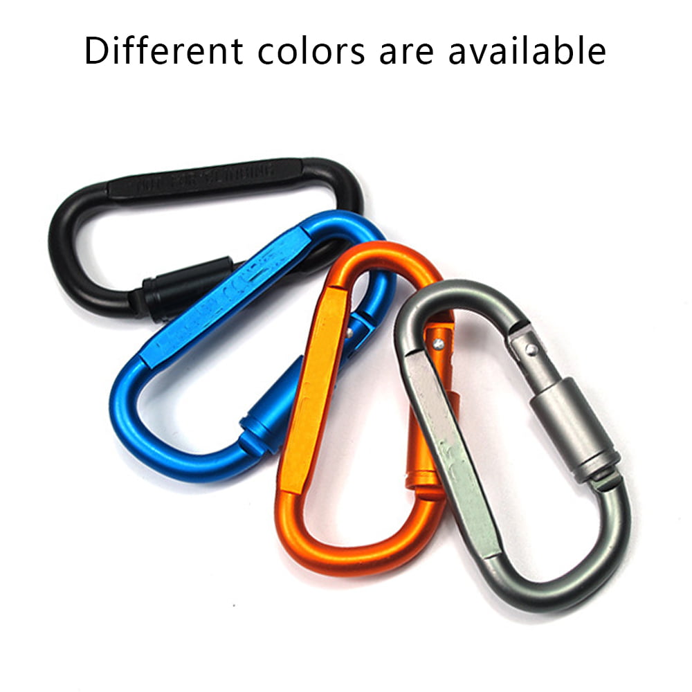 Carabiner Clip, 855lbs,Heavy Duty Caribeaners for Hammocks, Camping  Accessories,Hiking,Keychains,Outdoors and Gym etc,D Shaped Spring Hook Small  Carabiners for Harness and Key Ring，black,black,F42872 
