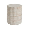 thumbnail image 3 of Christopher Knight Home Elegant 15" Outdoor Lightweight Concrete Round Side Table, Travertine Finish, 3 of 9