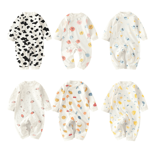 Yoyauz Baby Jumpsuit Cute Cartoon Foot Jumpsuit Organic Cotton Jumpsuit Suitable For 0~24m Babies
