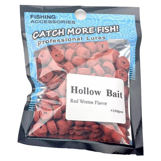 Cebo Pellets Huecos Pesca Crucian para Carpa Herbívora (sabor A Gusanos) Rojo