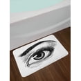 thumbnail image 2 of Eyeball Bath Mat, Female Eye Makeup Themed Art Sketch Illustration Vintage Design, Plush Bathroom Decor Mat with Non Slip Backing, 29.5" X 17.5", Black and White, by Ambesonne, 2 of 2