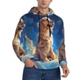 thumbnail image 2 of Xecao Starry Sky Cloud Dog Pattern Men's Adult Pullover Hoodie,Hooded Sweatshirt-Small, 2 of 7