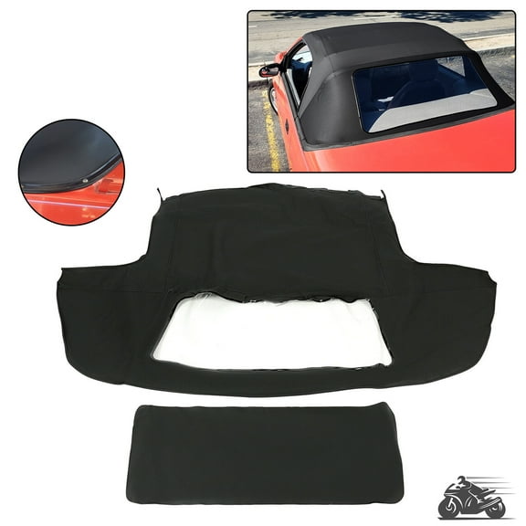 Black Convertible Soft Top & Plastic Window For Geo Metro 1990 1991 1992 1993