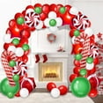 thumbnail image 1 of Jinsinto kit de Guirlande de Ballons de Noël avec des Ballons de Noël Vert Rouge Blanc Bonbons Boîte Cadeau Ballons Ballons Étoiles Rouges pour Décorations de Fête de Noël, 1 of 5