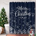 thumbnail image 3 of Navy Blue Christmas Shower Curtains for Bathroom, Waterproof Fabric Bath Curtains Decor, Bath Tub Curtain White Xmas Snowflake Winter Decorative Shower Curtain Sets with 12 Hooks, 72x72 Inch, 3 of 8