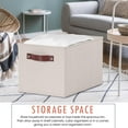 thumbnail image 6 of Ornavo Home Collapsible Shelf Basket Rectangle Storage Bins with Faux Leather Handles Foldable Fabric Shelf Storage Basket Closet Organizer and Storage Box for Clothes - 3 Pack - Large - Beige, 6 of 7