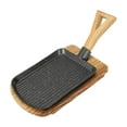thumbnail image 3 of Cast Iron Nonstick with Detachable Handle Griddle BBQ Grilling Pan Griddle Steak Frying Pan for Kitchen Steak Breakfast Fish Vegetables Home S, 3 of 9