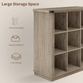 thumbnail image 6 of 9 Cube Farmhouse Bookshelf, 3 Tier Wood Storage Organizer, Rustic Minimalist Floor Display Cabinet for Living Room, Bedroom, Home Office, Grey, 6 of 9