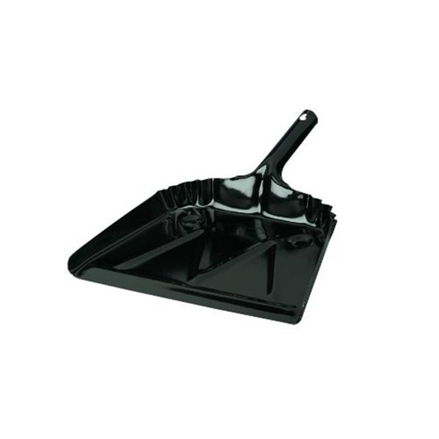 12 Inch Metal Dust Pan - Black