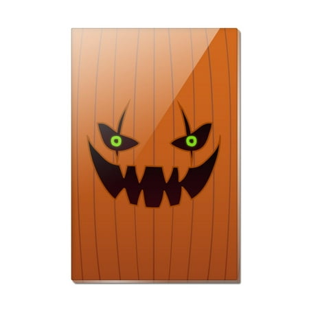 

Jack-o -lantern Pumpkin Face Halloween Decoration Rectangle Acrylic Fridge Refrigerator Magnet