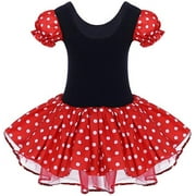 KAWELL Toddler Girls Polka Dot Tutu Dress with Ear Headband, Kids Character Inspired Costume Outfit for Halloween, Theme Park, Birthday Party, Child 12-18 Months