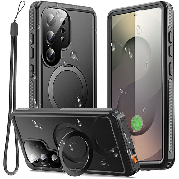 AICase Magnetic & Stand for Samsung Galaxy S25 Ultra Case Waterproof Built-in Screen Protector Invisible Kickstand 360° Full Body Sealed Protective Dustproof Shockproof Case