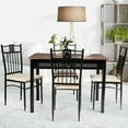 thumbnail image 4 of Costway 5 Piece Dining Set Wood Metal Table and 4 Chairs Kitchen Breakfast Furniture, 4 of 12