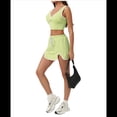 thumbnail image 2 of Top Deportivo Corto para Mujer, Cuello en V, Sin Mangas, con Relleno, para Entrenamiento, Yoga, Color Verde Matcha, Talla L, 2 of 8