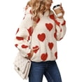 thumbnail image 3 of Fashnice Chandail à Capuche pour Femmes Imprimé Cœur Manches Longues Décontracté Sport Chandail Rouge Amour m, 3 of 5