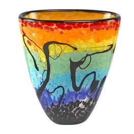 75 Mouth Blown Art Glass Oval Vase 75 Mouth Blown Art Glass Oval Vase