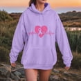 thumbnail image 2 of Towmus Women's Graphic Hoodies Love Heart Print Hoodie Unisex Oversized Hoodies Casual Long Sleeve Pocket Pullover, 2 of 4