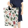 thumbnail image 4 of Yayeee Freestanding Laundry Hamper with Handle Collapsible Large Storage Basket for Clothes, White Christmas Holly, 4 of 7