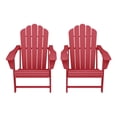 thumbnail image 2 of WestinTrends Highland Outdoor Patio HDPE Adirondack Chairs With Cup Holders (Set of 2), Red, 2 of 9
