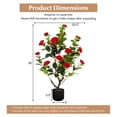 thumbnail image 3 of Resenkos Greenery Decor,38 Inch Artificial Camellia Tree Faux Flower Plant in Cement Pot 2 Pack-Red, 3 of 8