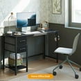 thumbnail image 2 of CubiCubi Computer Desk with 2 Drawers, 47 Inch Small Home Office Desk Study Writing Table, Modern Black, 2 of 11