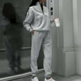thumbnail image 2 of XFLWAM Women's 2 Piece Sweatsuits Set Long Sleeve Half Zip Pullover Sweatshirt Sweatpants Jogger Casual Fall Tracksuit, 2 of 5