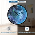 thumbnail image 5 of Voice Activated Clock with Glow Light 12 Inch Large Silent Wall Clock Battery Operated for Home Decor Cute Blue and White Cat, 5 of 8
