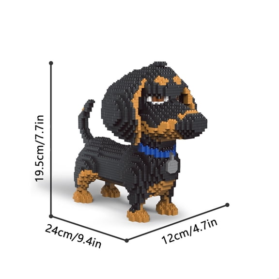 KNEW BUILT Yorkshire Terrier Dogs Model Micro Mini Building Blocks: Educational Recreation Toys for Pet Lover Gifts and Decor