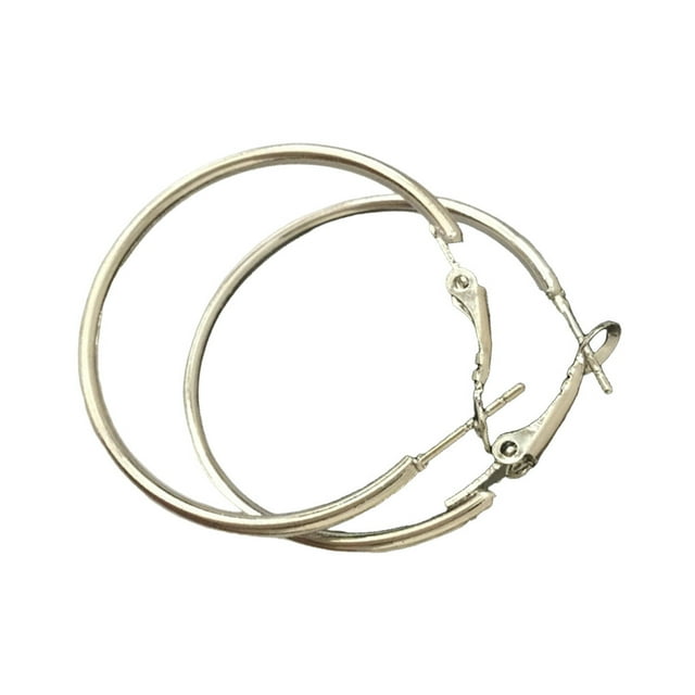 Qarigey 1 par de pendientes para niña, pendientes de moda sin orificio para la oreja para mujer, círculo liso con orificio para la oreja, Type3 NO3