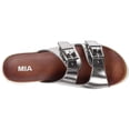 thumbnail image 4 of Mia Venessa Silver Double Buckle Comfortable Footbed Slide Mule Platform Sandals (7, Silver), 4 of 5