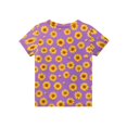 thumbnail image 4 of Abcomgle Girls Tshirts 8-10 Years Old Summer Short Sleeve Girls Shirts Yellow Daisy Flower Print Tshirt Trendy Crewneck Cotton Tops, 4 of 5