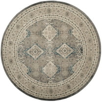 SAFAVIEH Sofia Raschelle Border Area Rug, Light Grey/Beige, 6'7" x 6'7" Round