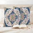 thumbnail image 4 of Pack of 2 Outdoor Pillow Covers,Waterproof Navy Blue Yellow Throw Pillow Covers,Boho Southwestern Ethnic Mexican Flowers Decorative Pillowcases Cushion Covers Couch Pillow Sham Protector 26x26 Inch, 4 of 8