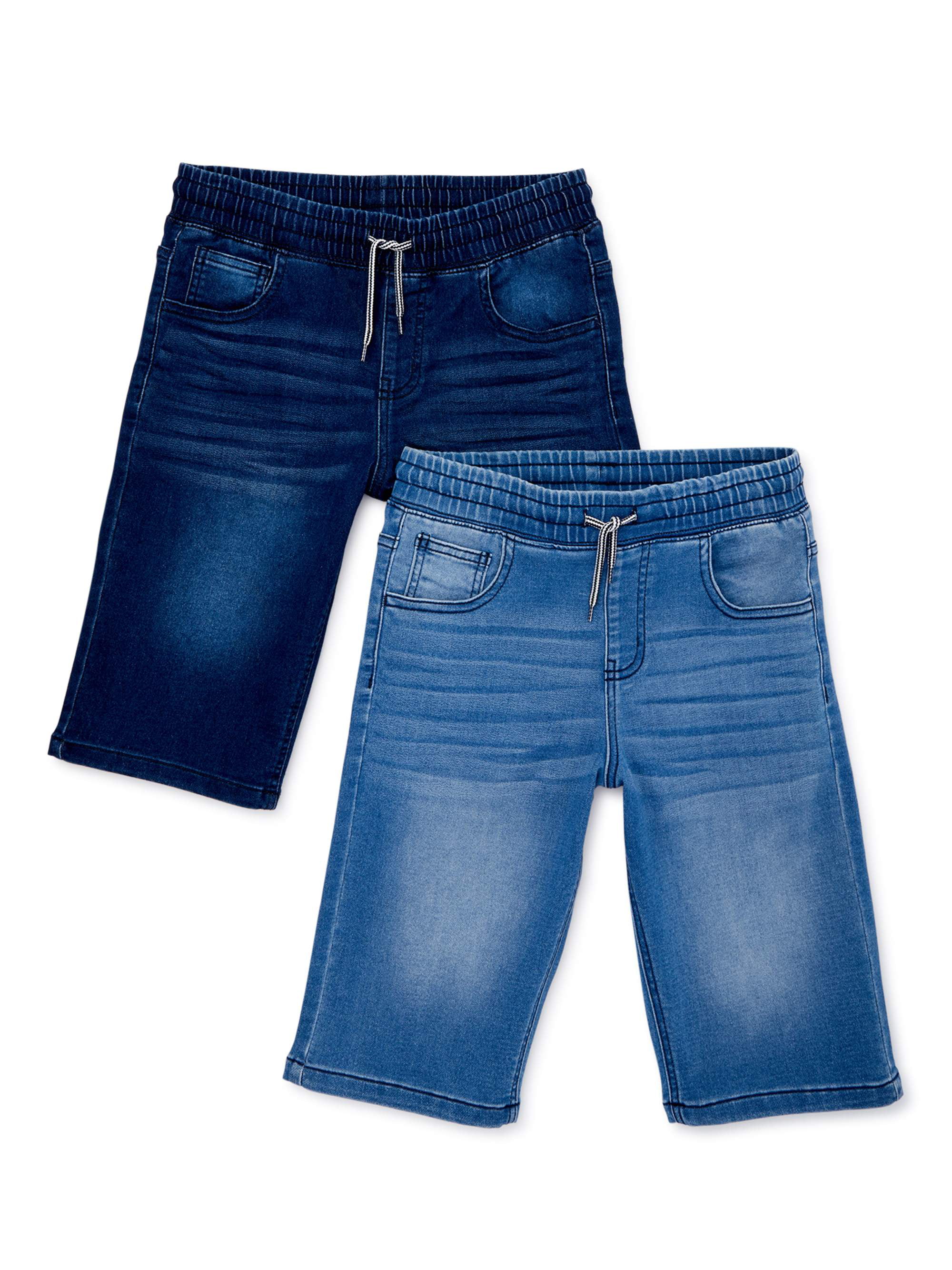 Mallimoda Boys Casual Jeans Pull-On Shorts Denim Elastic Waist