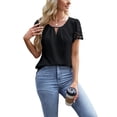 thumbnail image 3 of Blusas Informales de Negocios para Mujer, Blusas Elegantes de Verano, Lindas Camisas de Corta, Conjuntos de Trabajo Modernos. Negro L, 3 of 7