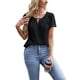 thumbnail image 3 of Blusas Informales de Negocios para Mujer, Blusas Elegantes de Verano, Lindas Camisas de Corta, Conjuntos de Trabajo Modernos. Negro S, 3 of 7
