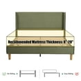 thumbnail image 6 of Zanmintaobo Full Corduroy Platform Bed Frame with 42.5" Upholstered Wingback Headboard, Metal & Wood Slats,No Box Spring Needed,Turtle Green, 6 of 8