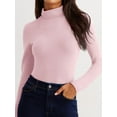 thumbnail image 3 of KelaJuan Women T-shirt, Long Sleeve Turtleneck Solid Slim Fit Ladies Fall Tops Streetwear, 3 of 6