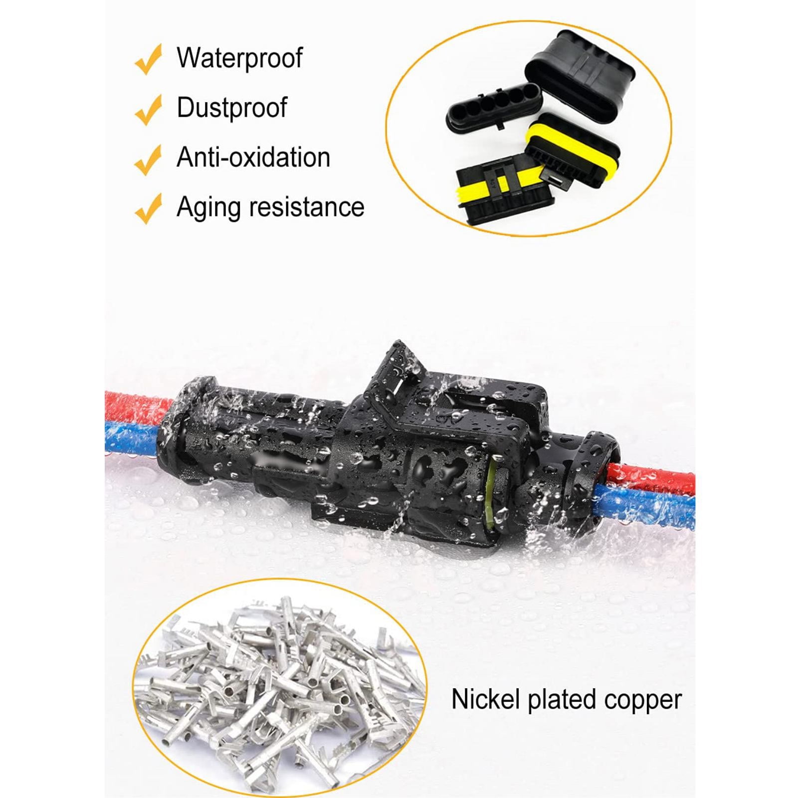 CSYANXING Waterproof Electrical Wire Connector Automotive Kit 708 Pcs 1-6 Pin 22-16 AWG Plugs Terminals Seals and Crimp Tool Set