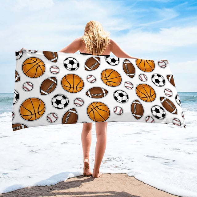 LSLJS Beach Towel Summer Beach Essentials Microfiber Beach Towel Super Lightweight Colorful Bath Towel Sandproof Beach Blanket Multi-Purpose Towel for Travel Swimming Pool 30x60 Inch Beach Towel