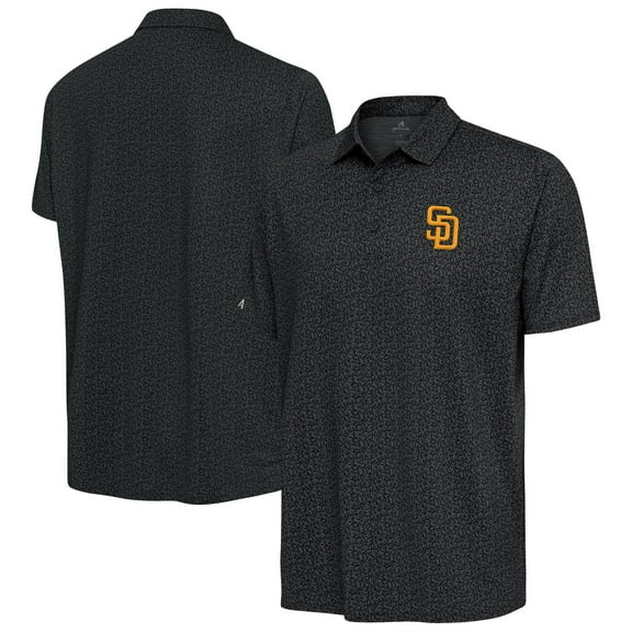 Men's Antigua Black San Diego Padres Blooming Polo