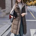 thumbnail image 6 of Hvyesh Long Puffer Vest Women Quilted Hooded Vests Outerwear Sleeveless Zip Up Fleece Coat Jackets With Pockets, 6 of 10