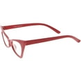 thumbnail image 3 of Retro Small High Point Cat Eye Glasses Oval Clear Lens 46mm (Red / Clear), 3 of 4