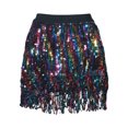 thumbnail image 5 of FASHOFT Sequin Skirt For Women 3D Beaded Fringed Skirt Elastic Waist A Line Sequined Short Skirt Unique Design Slim Glitter Half Skirt Women's Skirts Multicolour, 5 of 5