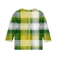 thumbnail image 4 of Haut d'Été Graphique T-Shirts K-ids' Jour de la Saint-Patrick Imprimé Col Rond Manches Trois-Quarts T-Shirt Ample (Jaune, 140), 4 of 4