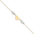 thumbnail image 1 of Bracelet Cheville Cœur Amour Doré Bicolore 14k 9 Pouces Plus 1, 1 of 8