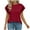 Red, variant on Wyobmus Womens Tops Summer Ruffled Short Sleeve Casual T Shirts Trendy Crewneck Casual Loose Comfy Solid Color Basic Tees Beige