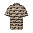 thumbnail image 3 of Balery Dachshund Dog Woof Print Men's Hawaiian Shirts Short Sleeve Beach Shirt Relaxed Fit Vacation Button Down Shirts-XX-Large, 3 of 9